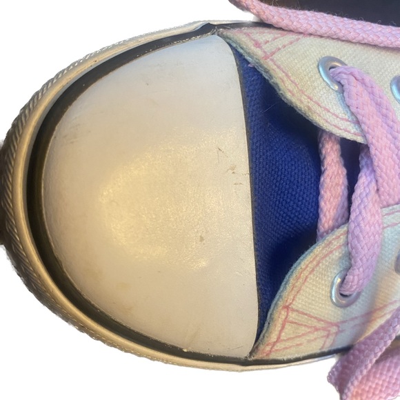 converse style high tops, pink blue and off white, virtually new - Picture 7 of 9